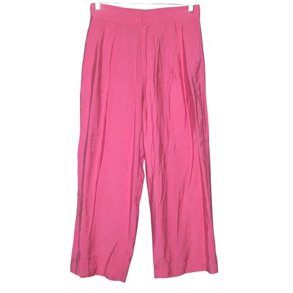 Zara Wide Leg Pink Trouser Size Large - Picture 1 of 8
